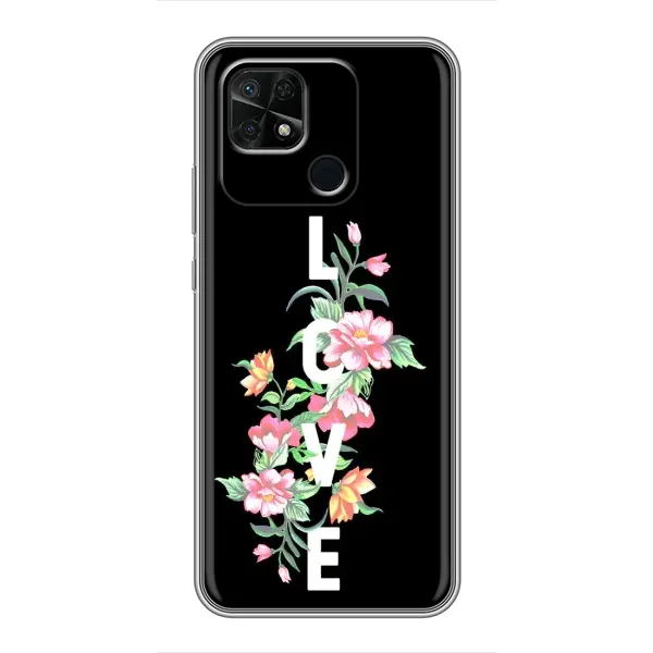 Чехол с принтом «Цветы LOVE» для Xiaomi Redmi 10C