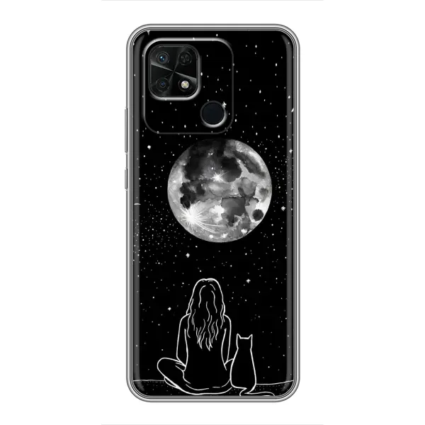 Чехол с принтом «Девушка с котом» для Xiaomi Redmi 10C Чехол с принтом «Девушка с котом» для Xiaomi Redmi 10C
