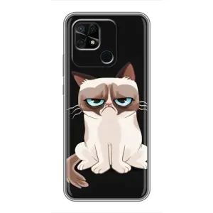 Чохол з принтом для Xiaomi Redmi 10C (AlphaPrint) Модні коти (Сумний кіт)