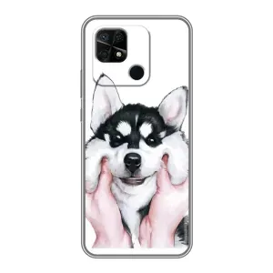 Чохол з Хаскі Xiaomi Redmi 10C - (AlphaPrint) (Хаскі улибака)