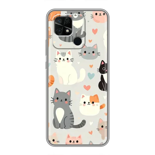 Чехол с принтом «Коллаж котов» для Xiaomi Redmi 10C Чехол с принтом «Коллаж котов» для Xiaomi Redmi 10C