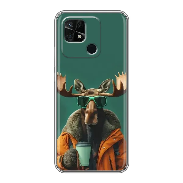 Чохол з принтом «Лось з кавою» для Xiaomi Redmi 10C Чохол з принтом «Лось з кавою» для Xiaomi Redmi 10C