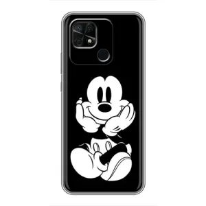 Эксклюзивный чехол для Xiaomi Redmi 10C (AlphaPrint - Мультяшные) (Микки на черном)