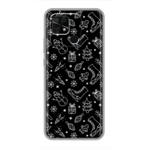 Новорічні, Святкові Чохли для Xiaomi Redmi 10C - 2024 год (Новорічний фон)