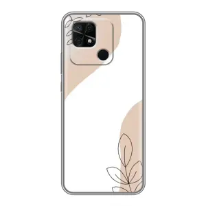 Силконовий чохол з принтом в квітах на Xiaomi Redmi 10C (Нюдова гілочка абстракція)