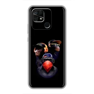 Чохол з Мавпами Xiaomi Redmi 10C - (AlphaPrint) (Три мавпи)