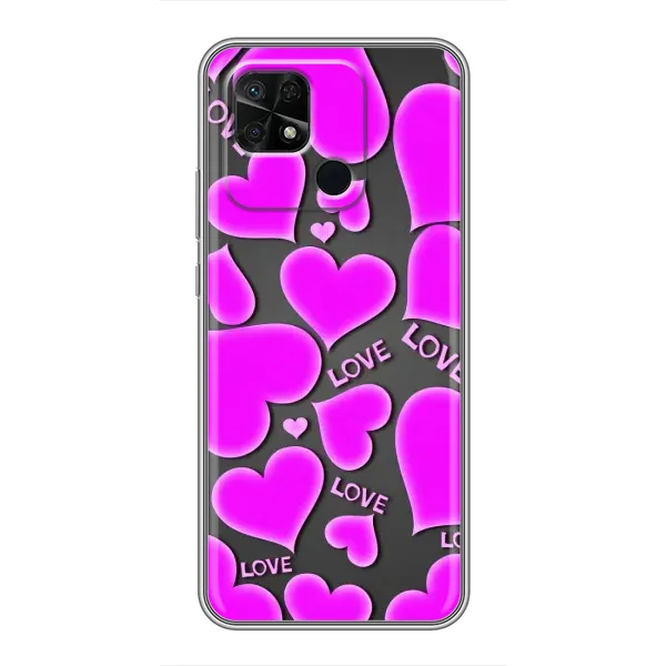 Чехол с принтом «Pink hearts» для Xiaomi Redmi 10C
