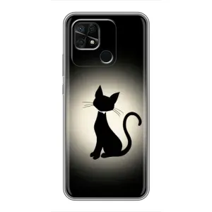 Чохол з принтом для Xiaomi Redmi 10C (AlphaPrint) Модні коти (Силует котика)