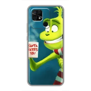 Різдвяні Чохли для Xiaomi Redmi 10C (VPrint) (Зелений Грінч)
