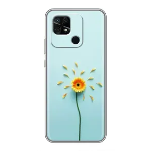 Чохли з квітами для Xiaomi Redmi 10C (VPrint) (Жовта квітка)