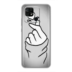Чехол с принтом для Xiaomi Redmi 10C (AlphaPrint - Знак сердечка) (Значок Love)