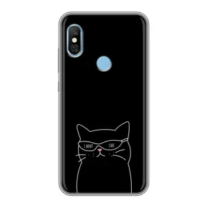 Чехол с рисунком кот на Xiaomi Redmi 6 pro (Равнодушный кот)