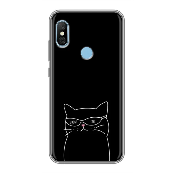 Чохол з принтом «Байдужий кіт» для Xiaomi Redmi 6 pro