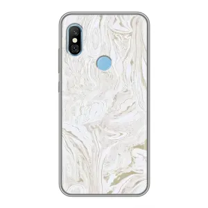 Мраморный чехол на Xiaomi Redmi 6 pro (VPrint) (Белый мрамор)