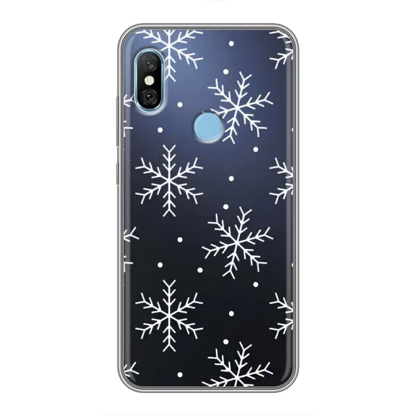 Чохол з принтом «Білі сніжинки» для Xiaomi Redmi 6 pro