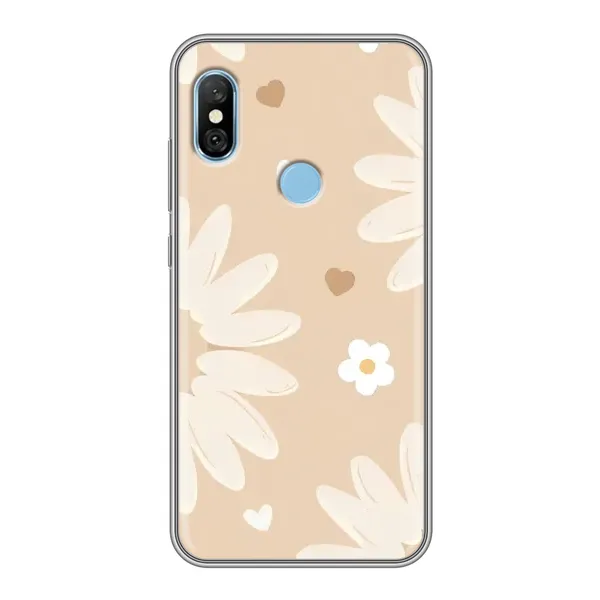 Чехол с принтом «Бежевые цветы» для Xiaomi Redmi 6 pro