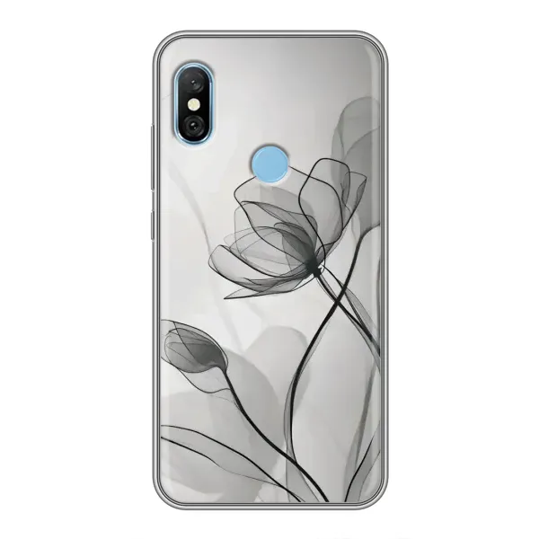 Чехол с принтом «Черные цветы» для Xiaomi Redmi 6 pro