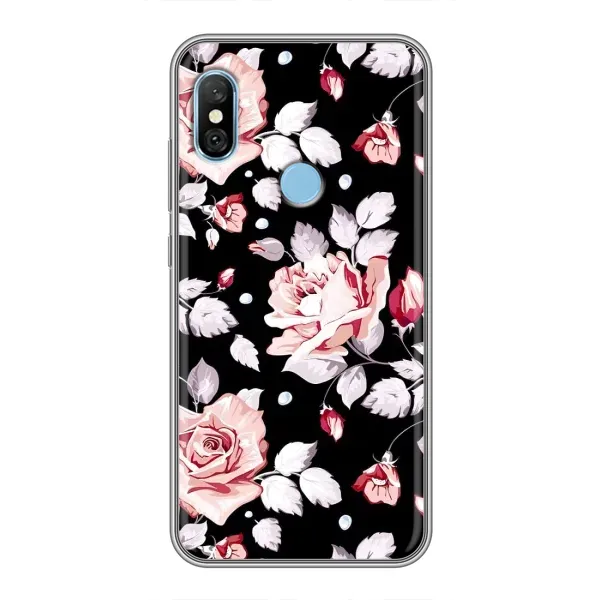 Чехол с принтом «Цветочки на черном» для Xiaomi Redmi 6 pro
