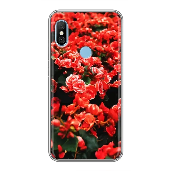 Чехол с принтом «Цветы красные» для Xiaomi Redmi 6 pro