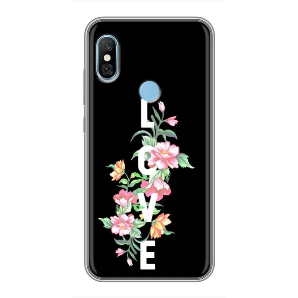 Чехол с принтом «Цветы LOVE» для Xiaomi Redmi 6 pro