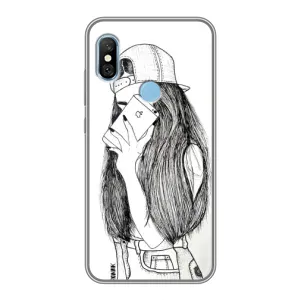 Чохол з друком для Xiaomi Redmi 6 pro - (Мода) (AlphaPrint) (Фото дівчини)