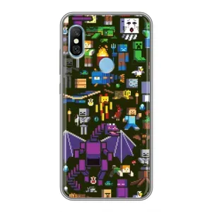 Чохол Майнкрафт на Xiaomi Redmi 6 pro (AlphaPrint) Minecraft (Колаж Майнкрафт)