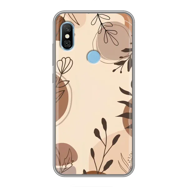 Чехол с принтом «Коричневые цветы» для Xiaomi Redmi 6 pro