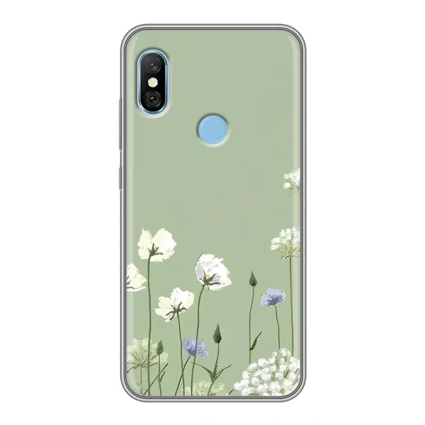 Чехол с принтом «Цветы на зеленом» для Xiaomi Redmi 6 pro