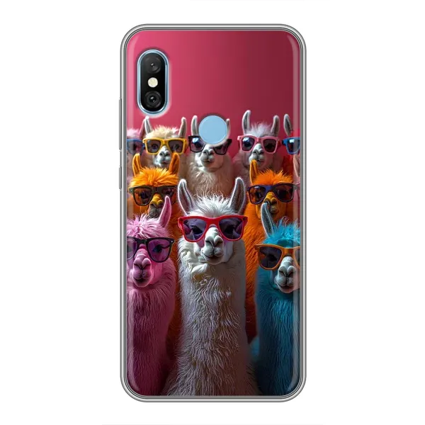 Чехол с принтом «Ламы в очках» для Xiaomi Redmi 6 pro Чехол с принтом «Ламы в очках» для Xiaomi Redmi 6 pro