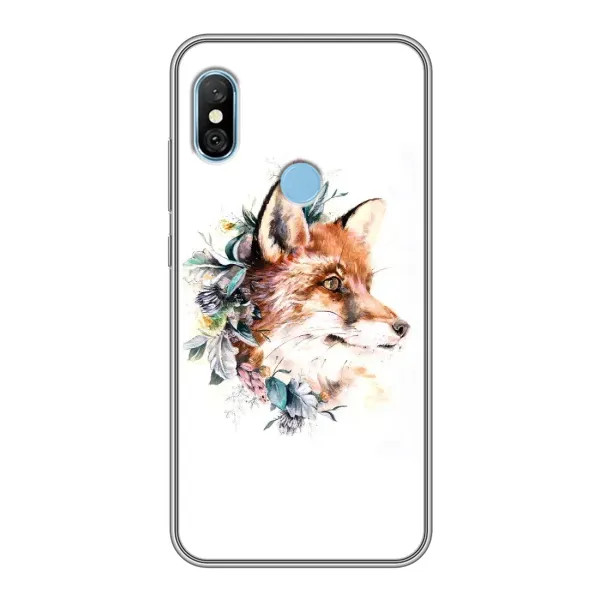 Чохол з принтом «Лиса в квітах» для Xiaomi Redmi 6 pro