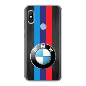 Чехол для Редми 6 Про - с принтом БМВ (AlphaPrint) (Лого BMW)