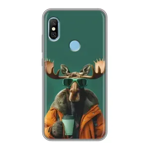 Чехол с принтом «Лось с кофе» для Xiaomi Redmi 6 pro