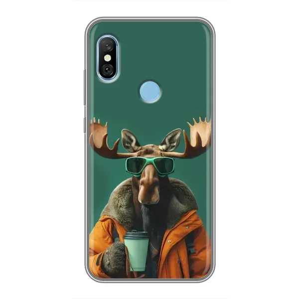 Чехол с принтом «Лось с кофе» для Xiaomi Redmi 6 pro Чехол с принтом «Лось с кофе» для Xiaomi Redmi 6 pro