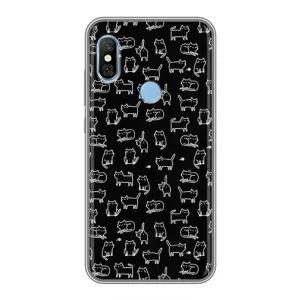 Чехол с принтом для Xiaomi Redmi 6 pro (AlphaPrint) Модные коты (Меленькие котики)