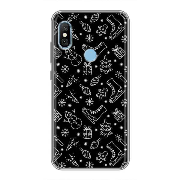 Чехол с принтом «Новогодний фон» для Xiaomi Redmi 6 pro