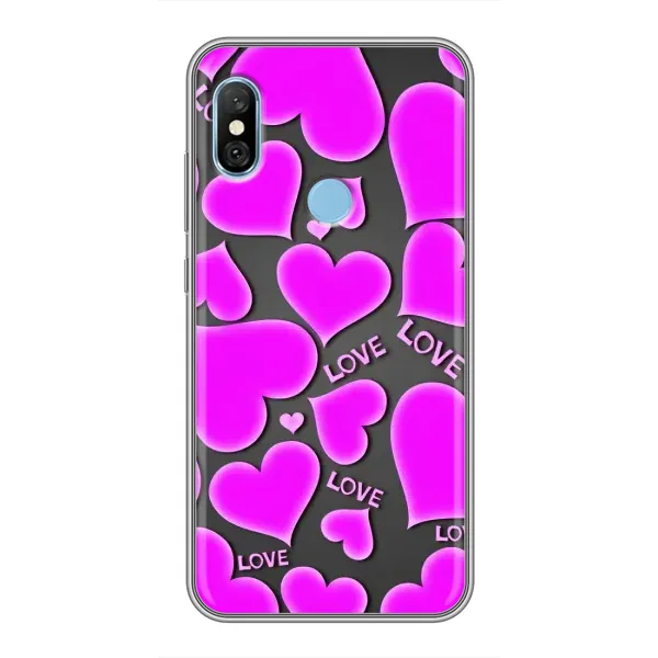 Чехол с принтом «Pink hearts» для Xiaomi Redmi 6 pro
