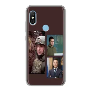 Чохол для Xiaomi Redmi 6 pro (AlphaPrint - с принтом Зеленського) (Президент)