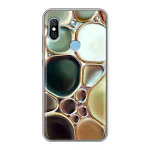 Мраморный чехол на Xiaomi Redmi 6 pro (VPrint) (Радужный Мрамор)
