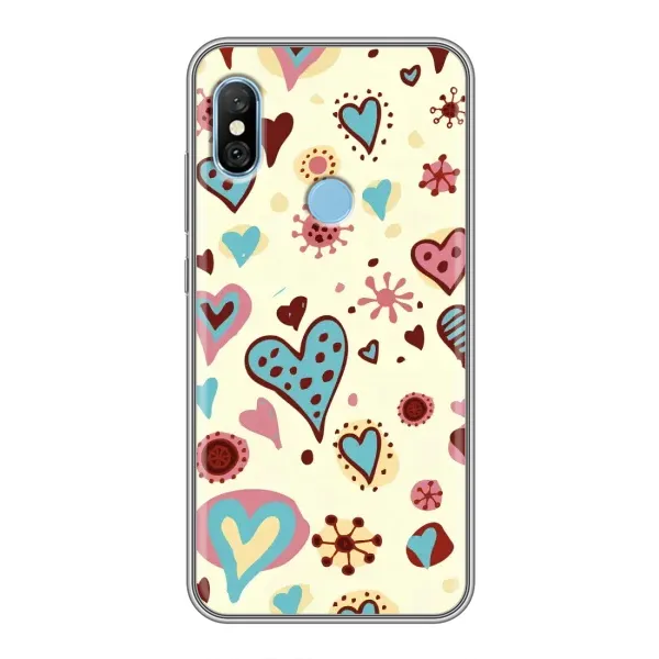Чехол с принтом «Сердечки» для Xiaomi Redmi 6 pro