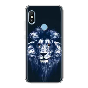 Чехол со Львом для Xiaomi Redmi 6 pro (VPrint) (Синий Лев)
