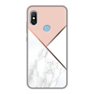 Мраморный чехол на Xiaomi Redmi 6 pro (VPrint) (Тройной мрамор)