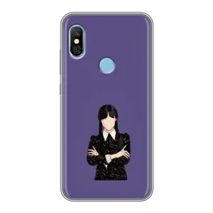 Чехлы Венсдей на Xiaomi Redmi 6 pro Уэнсдей (AlphaPrint) (Уэнздей в черном)