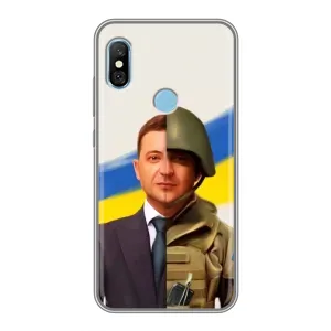 Чохол для Xiaomi Redmi 6 pro (AlphaPrint - с принтом Зеленського) (Зеленский солдат)