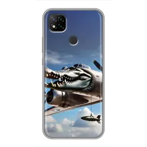 Чехол с мемом Тралалело тралала на Xiaomi Redmi 9c (Бомбардиро крокодило)