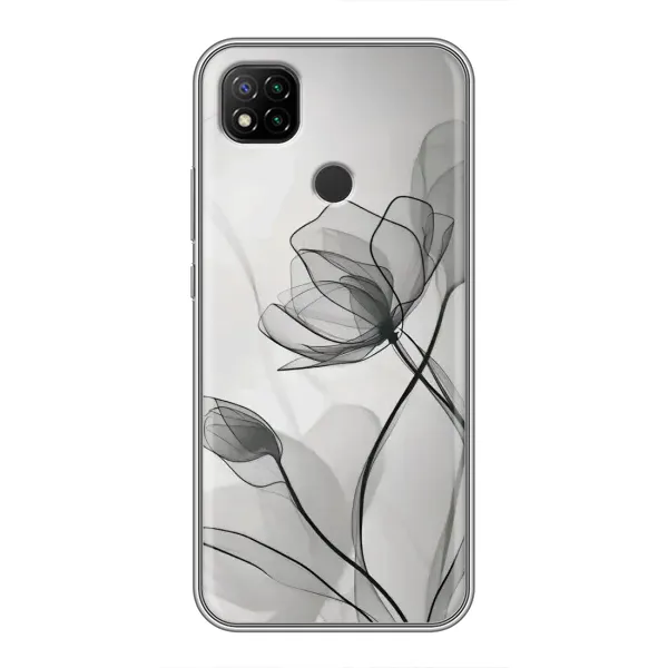 Чехол с принтом «Черные цветы» для Xiaomi Redmi 9c Чехол с принтом «Черные цветы» для Xiaomi Redmi 9c