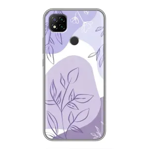 Силконовий чохол з принтом в квітах на Xiaomi Redmi 9c (Фіолетове листя абстракція)