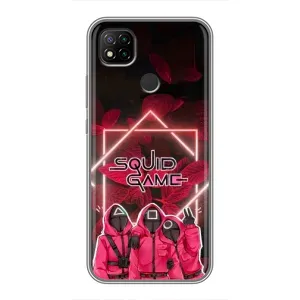 Чехол Гра в кальмара для Xiaomi Redmi 9c (Охранники Игра кальмара)