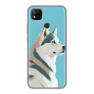 Чехол с Хаски для Redmi 9c - (AlphaPrint) (Хаски арт)