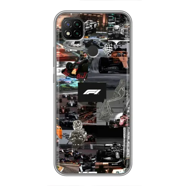 Чохол з принтом «Гоночний колаж Ф1» для Xiaomi Redmi 9c