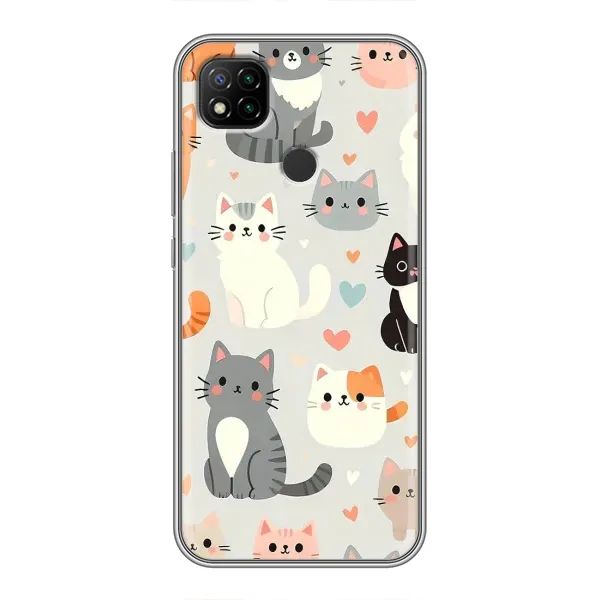 Чохол з принтом «Колаж котів» для Xiaomi Redmi 9c